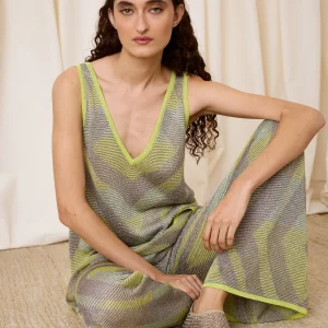 Top lurex multicolor verde