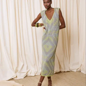 Vestido lurex multicolor verde